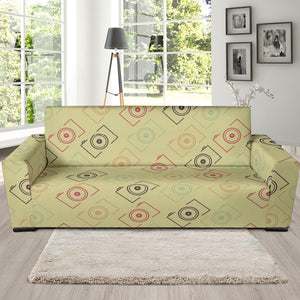 Camera Pattern Print Design 01 Sofa Slipcover