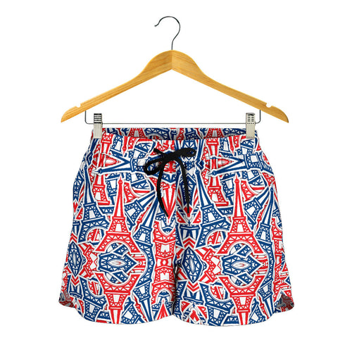 Eiffel Tower Pattern Print Design 02 Women Shorts