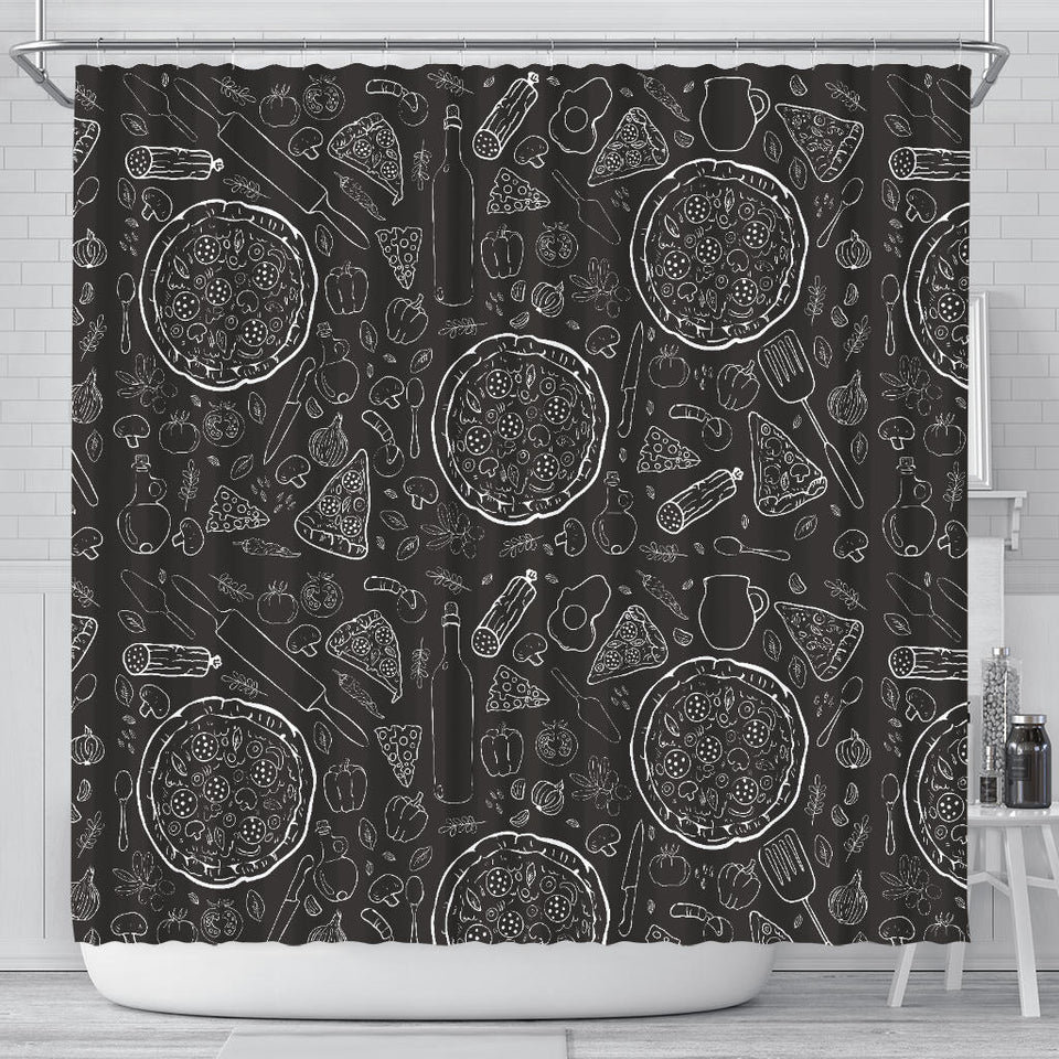 Pizza Pattern  Shower Curtain Fulfilled In US