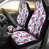 Purple Seahorse Blue Coral Pattern  Universal Fit Car Seat Covers