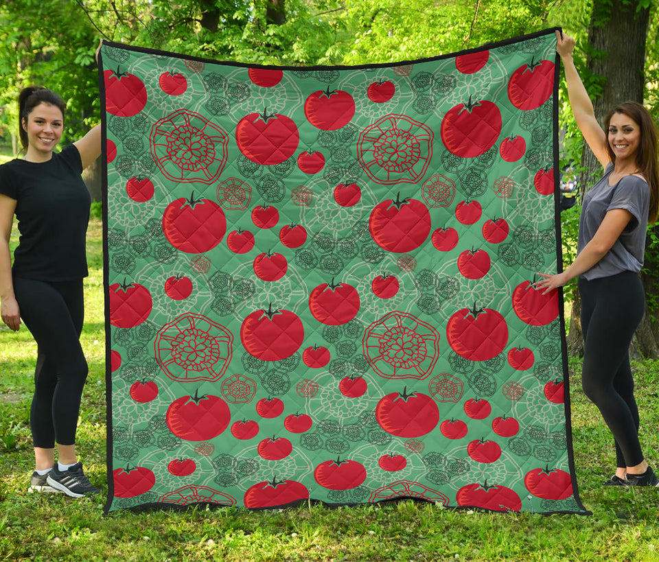 Tomato Design Pattern Premium Quilt