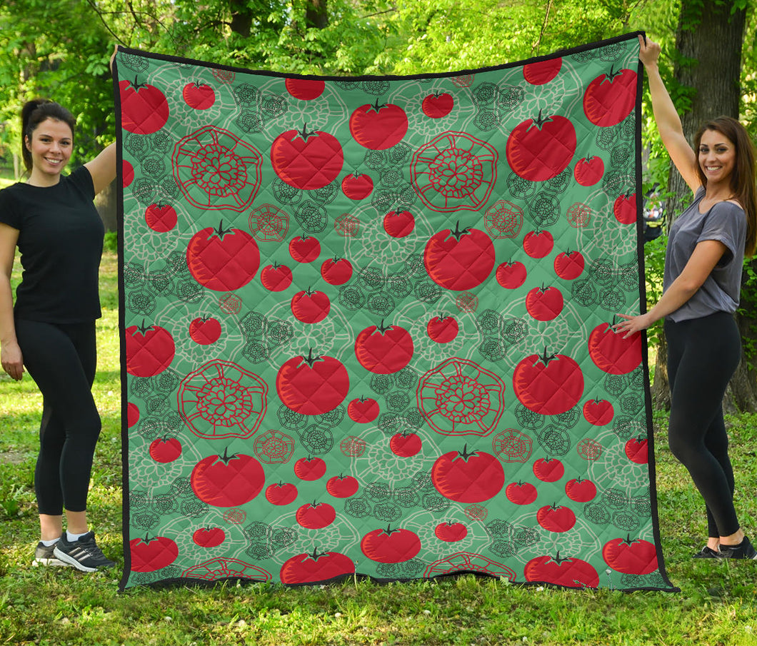 Tomato Design Pattern Premium Quilt