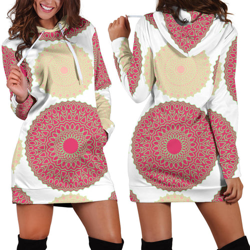 Circle Indian Pattern Women'S Hoodie Dress