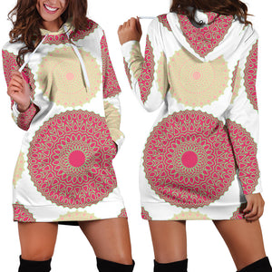Circle Indian Pattern Women'S Hoodie Dress