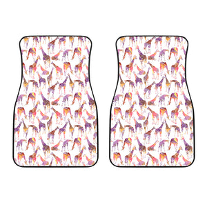 Giraffe Pattern Print Design 02 Front Car Mats