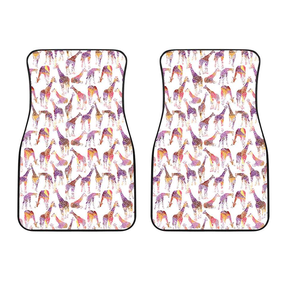 Giraffe Pattern Print Design 02 Front Car Mats