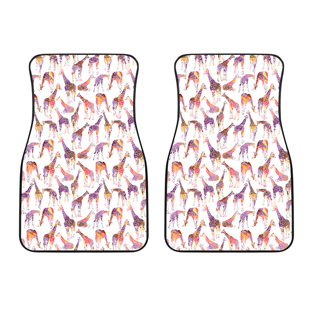 Giraffe Pattern Print Design 02 Front Car Mats