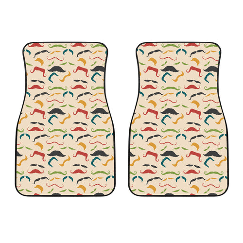 Mustache Beard Pattern Print Design 03 Front Car Mats