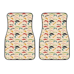 Mustache Beard Pattern Print Design 03 Front Car Mats