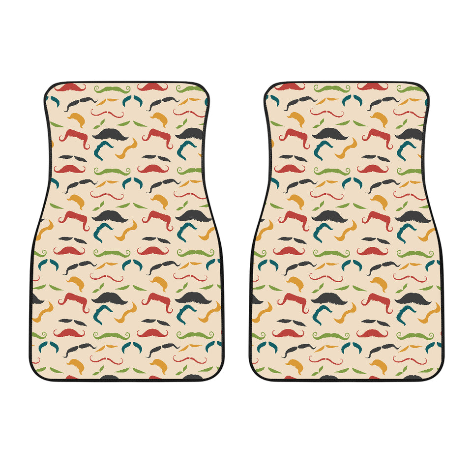 Mustache Beard Pattern Print Design 03 Front Car Mats