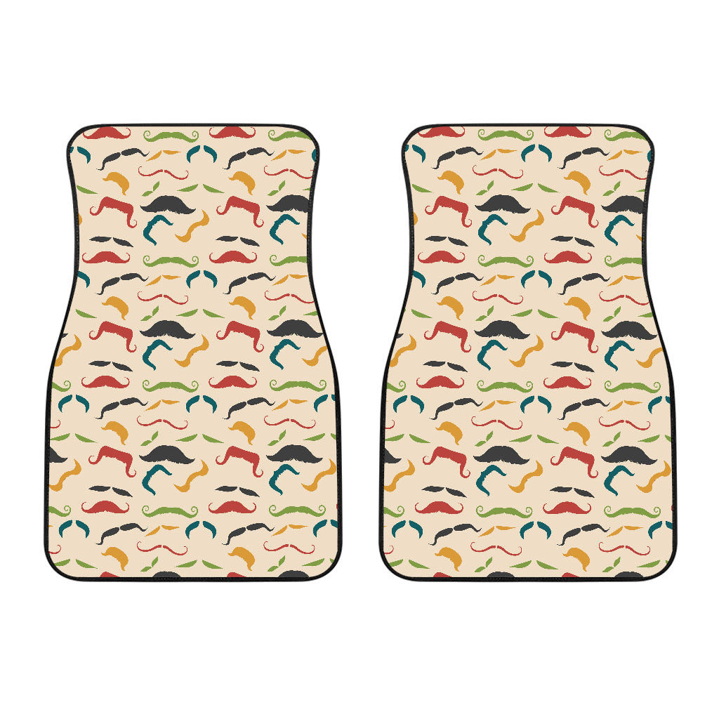 Mustache Beard Pattern Print Design 03 Front Car Mats