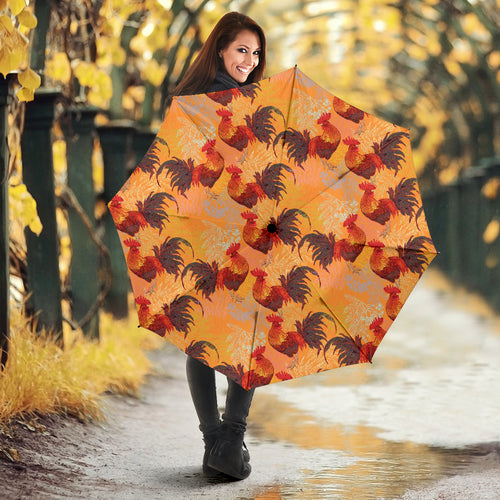 Red Rooster Chicken Cock Pattern Umbrella