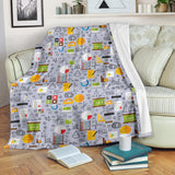 Math Pattern Print Design 04 Premium Blanket