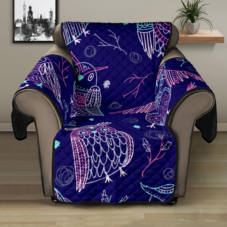 Cute owls pattern boho style ornament Recliner Cover Protector