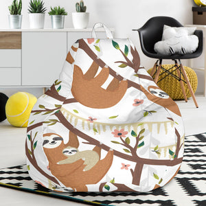 Sloths Hanging On The Tree Pattern Bean Bag Cover