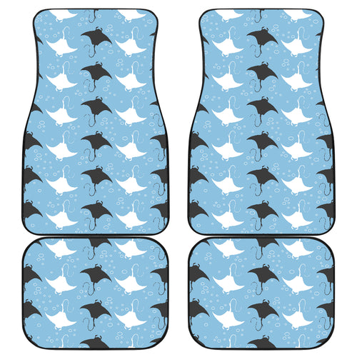 Stingray Pattern Print Design 03 Front and Back Car Mats