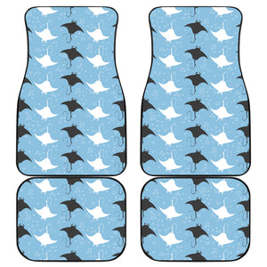 Stingray Pattern Print Design 03 Front and Back Car Mats