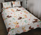 Cute Chihuahua puppie pattern Quilt Bed Set