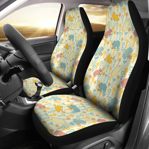 Hippopotamus Pattern Print Design 04 Universal Fit Car Seat Covers