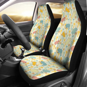 Hippopotamus Pattern Print Design 04 Universal Fit Car Seat Covers