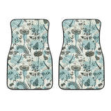 Dragonfly Butterfly Plants Insect Flower Vintage Style Pattern Front Car Mats