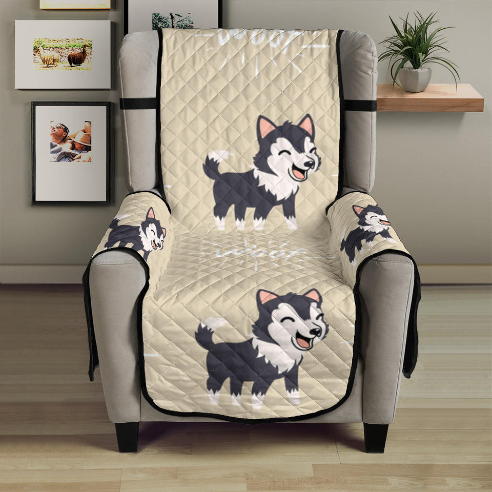 Cute Siberian Husky Chair Cover Protector