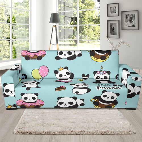 Cute Baby Panda Pattern Sofa Slipcover