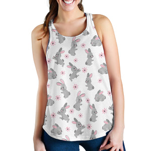 Watercolor cute rabbit pattern Women Racerback Tank Top
