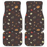 Coffee Bean Leave Pattern Front And Back Car Mats