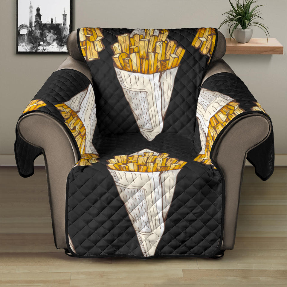 French fries dark background Recliner Cover Protector