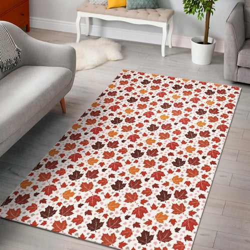 Colorful Maple Leaf Pattern Area Rug