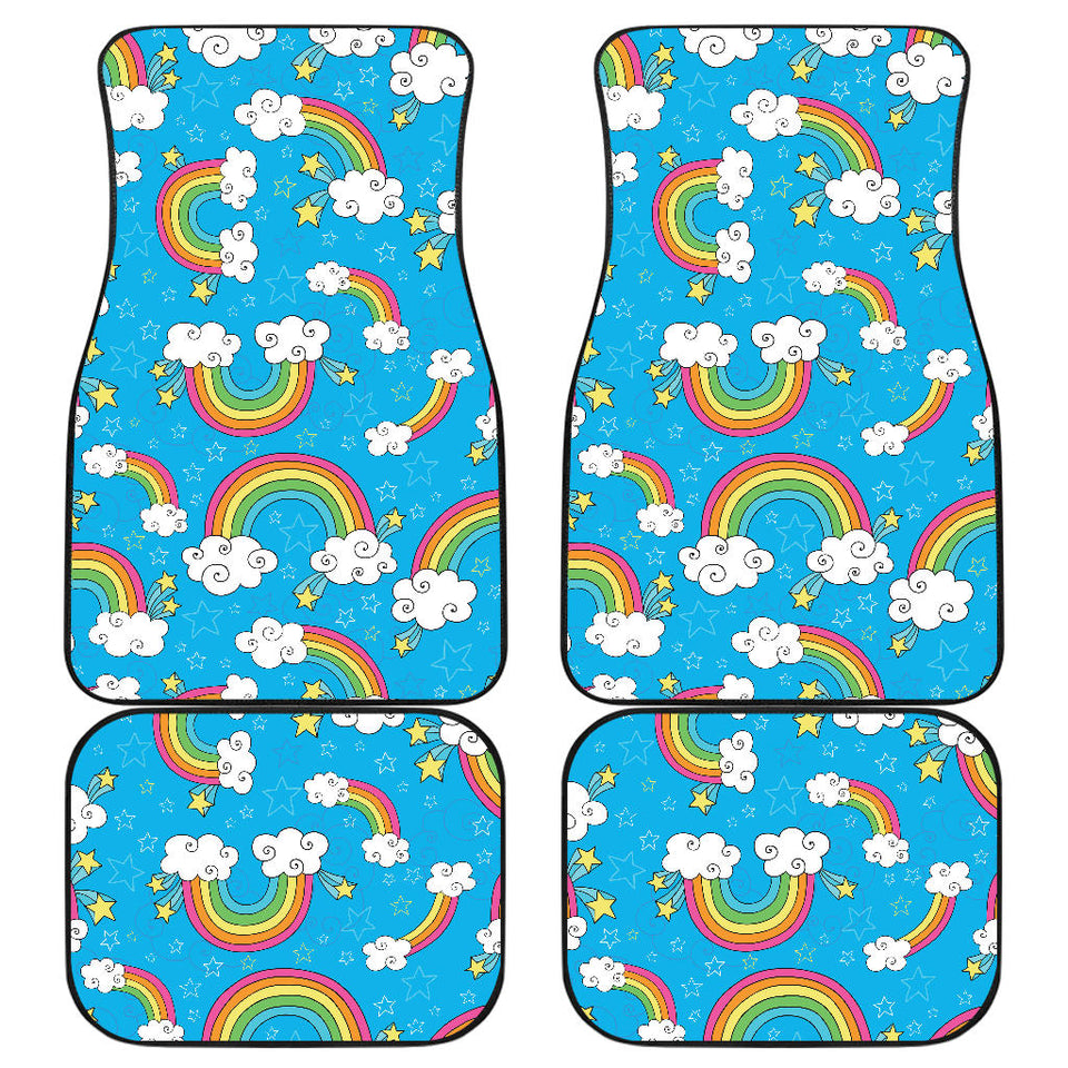 Rainbows Sky Clouds Pattern Front And Back Car Mats