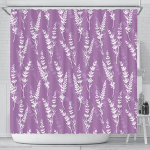 Lavender Flowers Purple Pattern Shower Curtain Fulfilled In US