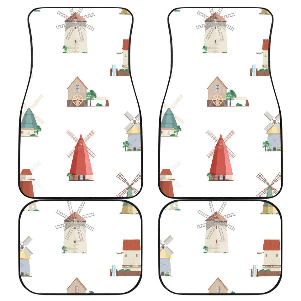 Windmill Design Pattern Front And Back Car Mats