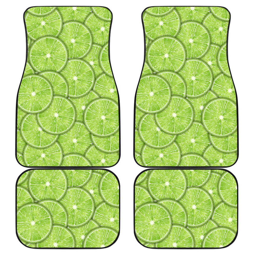 Slices Of Lime Pattern Front And Back Car Mats