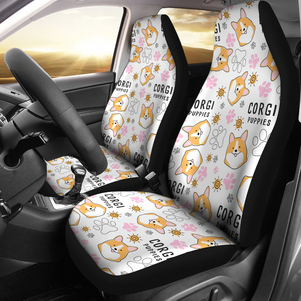 Corgi Dog Pattern Universal Fit Car Seat Covers