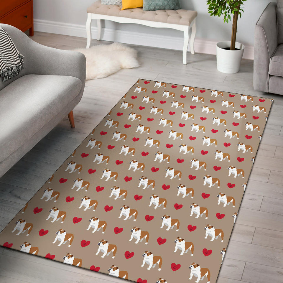 English Bulldog Pattern Print Design 05 Area Rug