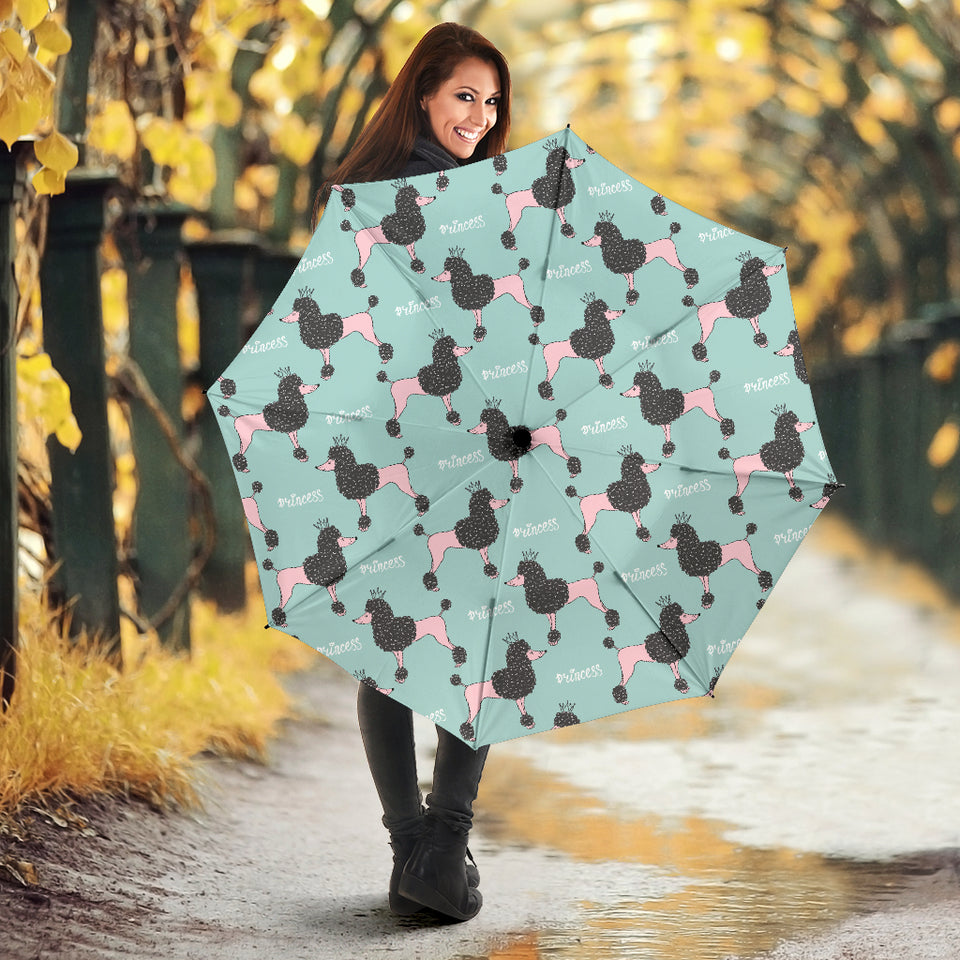 Poodle Dog Green Background Umbrella
