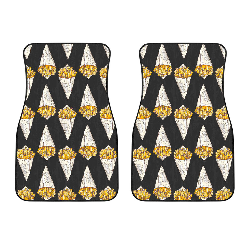 French Fries Dark Background Front Car Mats