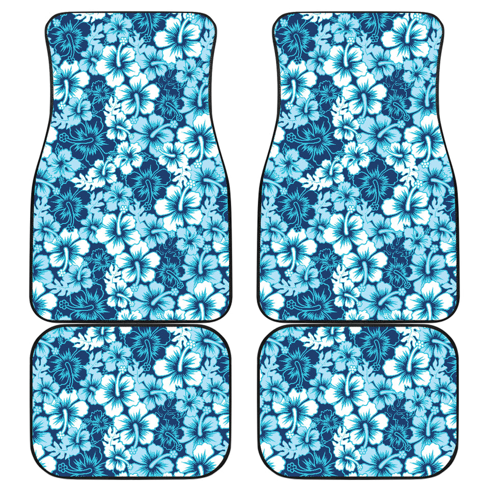 Hibiscus Pattern Print Design 03 Front and Back Car Mats
