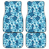 Hibiscus Pattern Print Design 03 Front and Back Car Mats