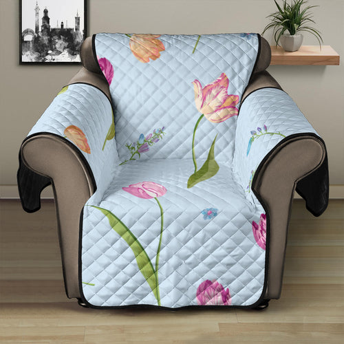 Watercolor Tulips pattern Recliner Cover Protector
