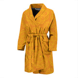 Orange Traditional Indian Element Pattern Men'S Bathrobe
