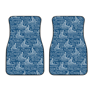 Hand Drawn Sailboat Pattern Front Car Mats
