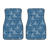 Hand Drawn Sailboat Pattern Front Car Mats
