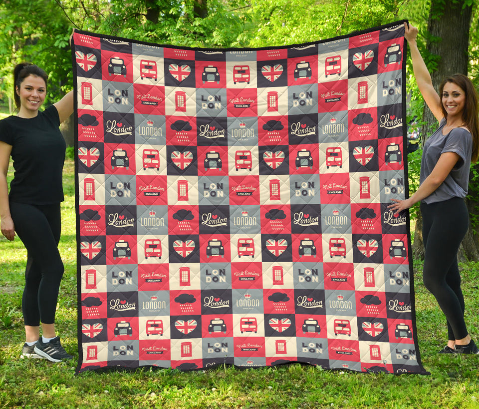 British Pattern Print Design 05 Premium Quilt