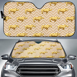 Rhino Yellow Theme Pattern Car Sun Shade