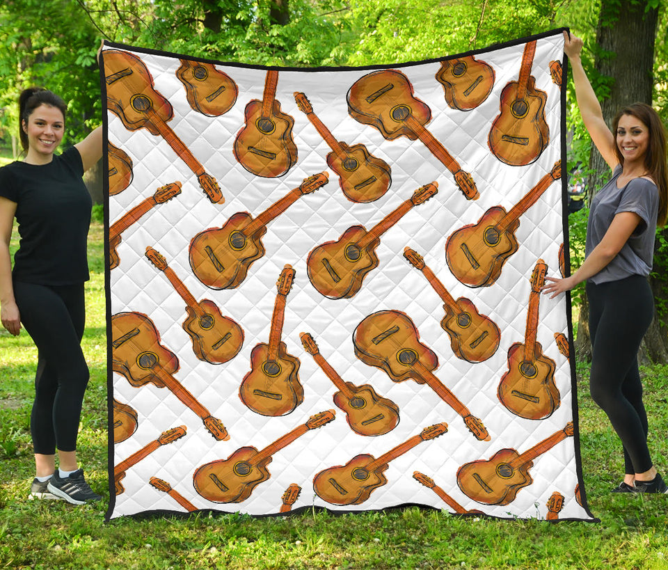 Paint Guitar Pattern Premium Quilt