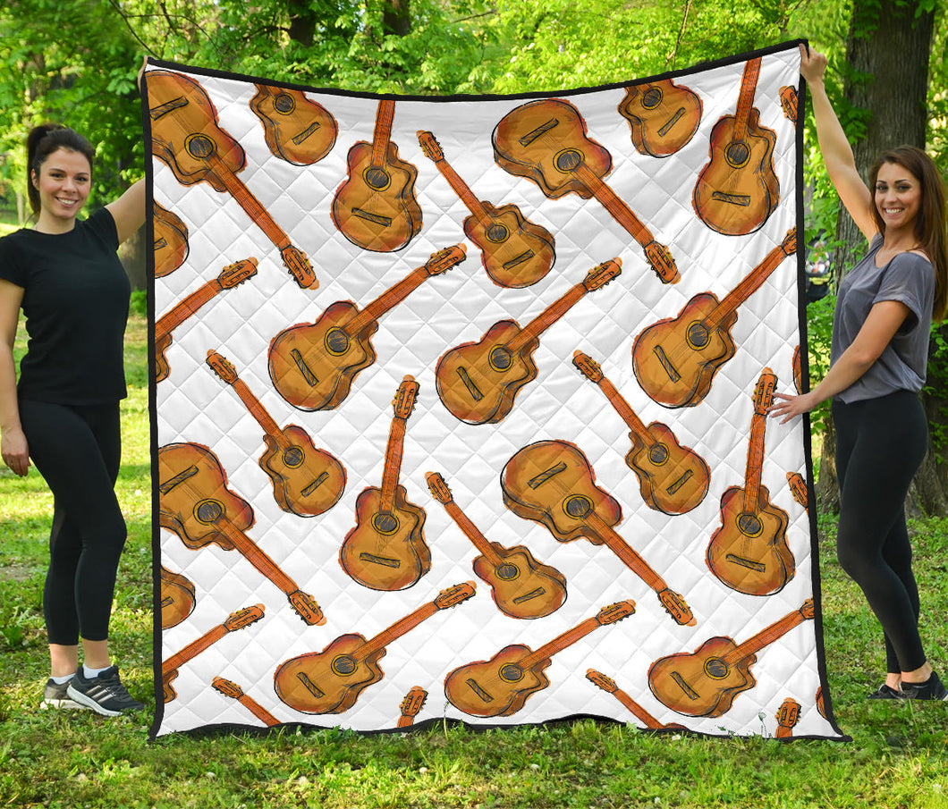 Paint Guitar Pattern Premium Quilt