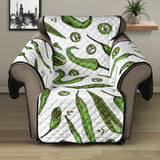 Hand drawn sketch style green Chili peppers pattern Recliner Cover Protector
